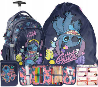 Lilo and Stitch Paso viackomorový školský batoh Odtiene fialovej, Odtiene modrej, Odtiene ružovej, Viacfarebná 24 l